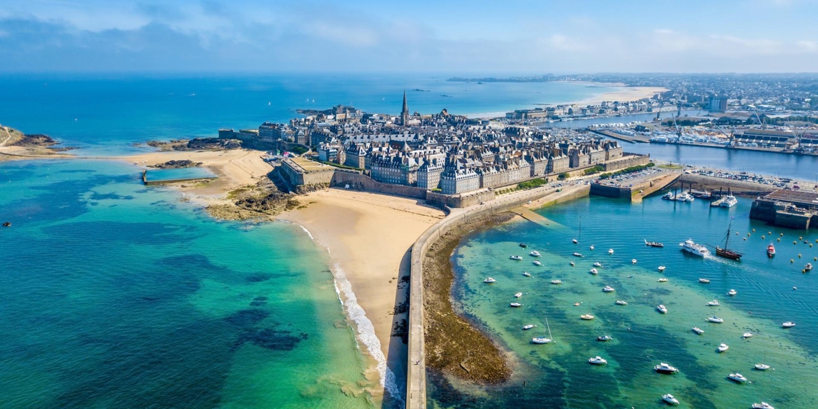 Vue aérienne de Saint-Malo intra-muros